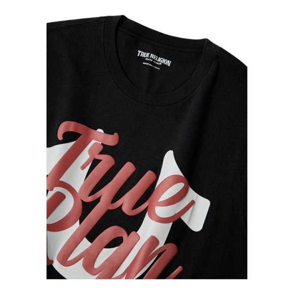 New True Religion Script Horseshoe Logo Short Sleeve T-Shirt Men's - Picture 2 of 8